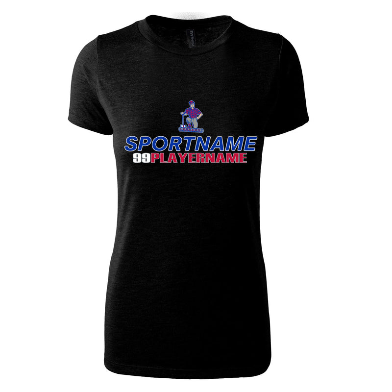 Women's Triblend T-Shirt - Black - Logo Sport Name