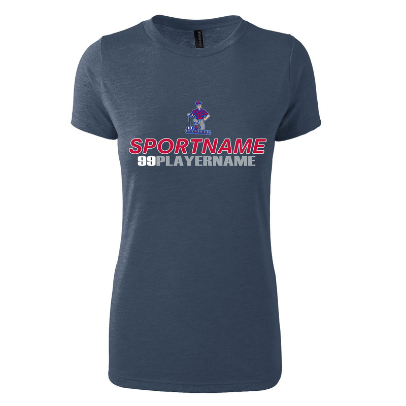 Women's Triblend T-Shirt - Navy Heather - Logo Sport Name
