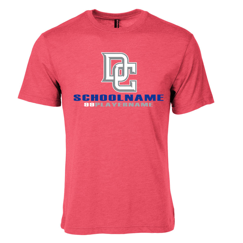 Men's Triblend T-Shirt - Red Heather - Logo School Player