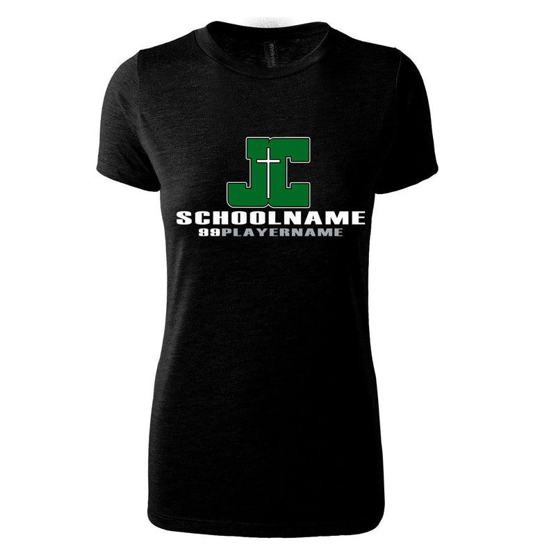 Women's Triblend T-Shirt - Black - Logo School Player