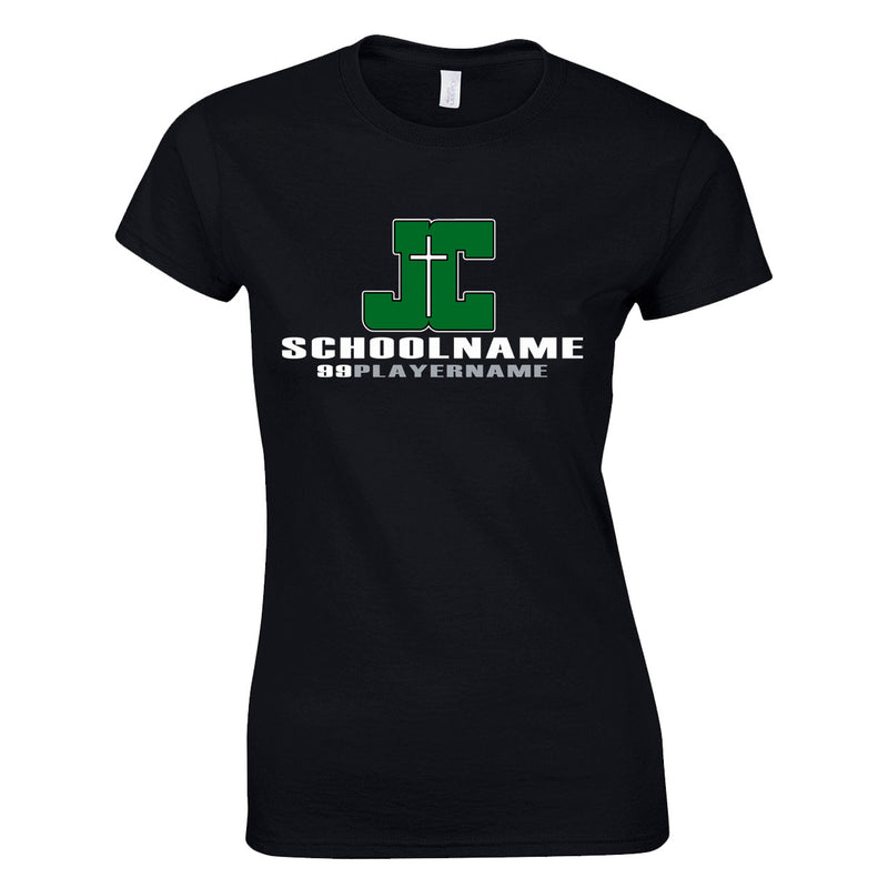 Women's Semi-Fitted Classic T-Shirt  - Black - Logo School Player