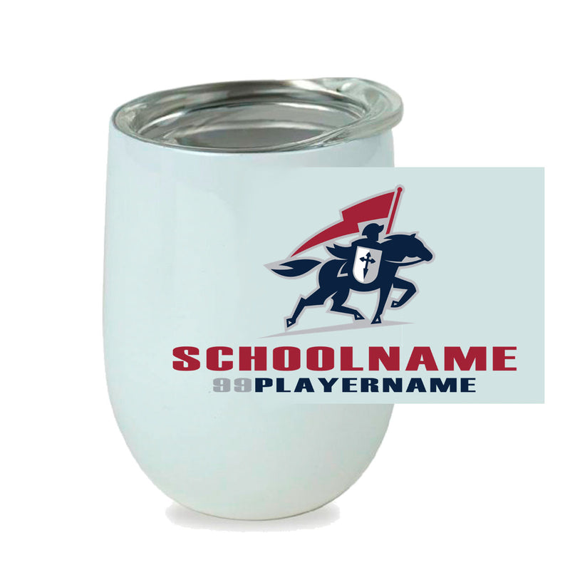 Stemless Wine Cup - White - Logo School Player
