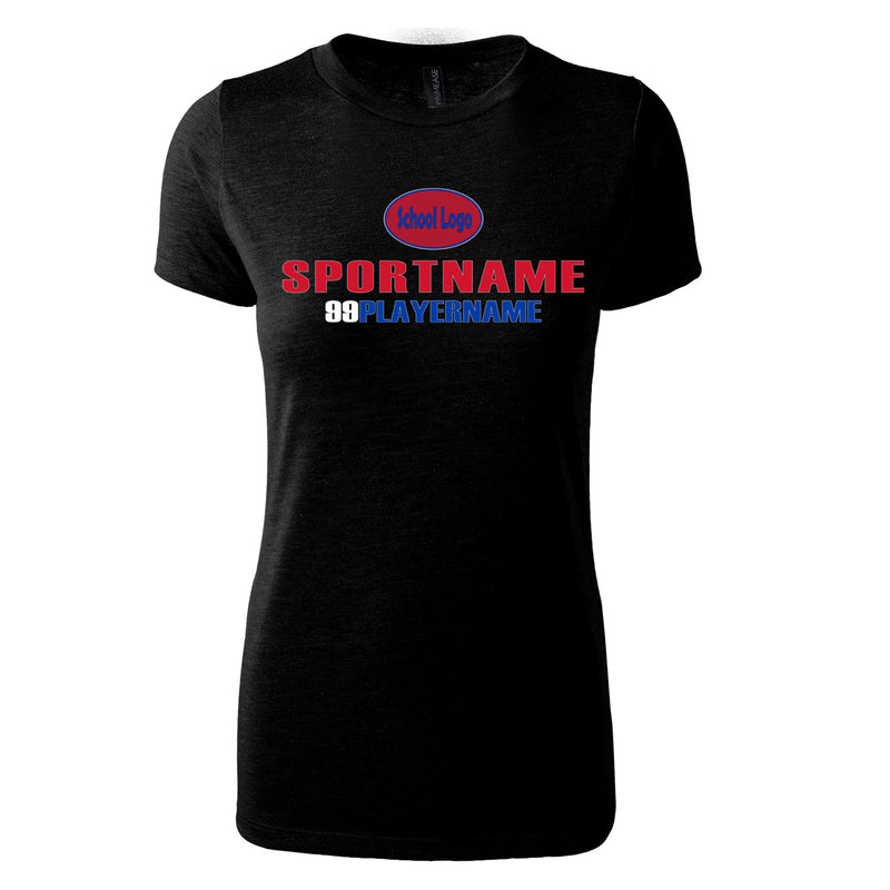 Women's Triblend T-Shirt - Black - Logo Sport Name