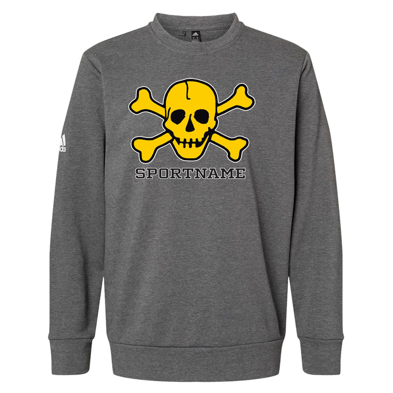 Adidas Fleece Crewneck Sweatshirt - Dark Grey Heather - Big Logo