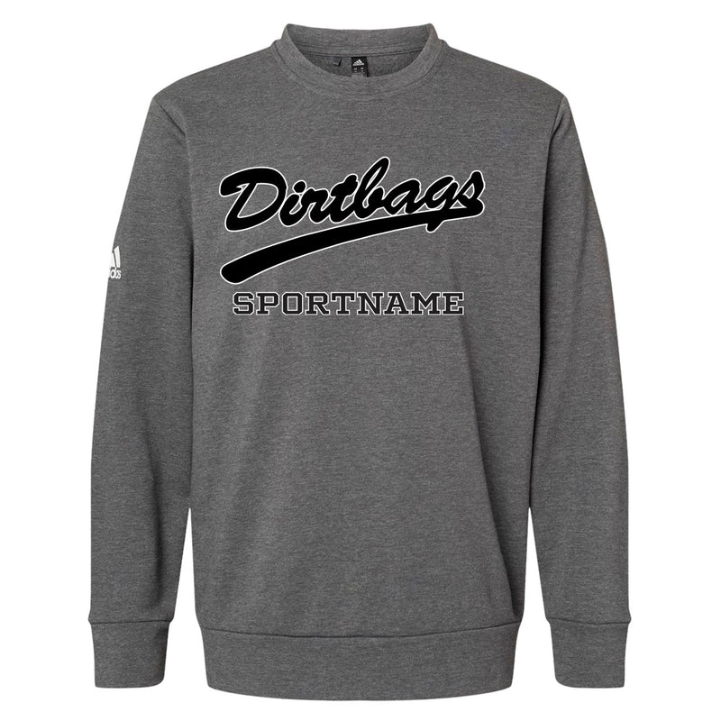 Adidas Fleece Crewneck Sweatshirt - Dark Grey Heather - Big Logo