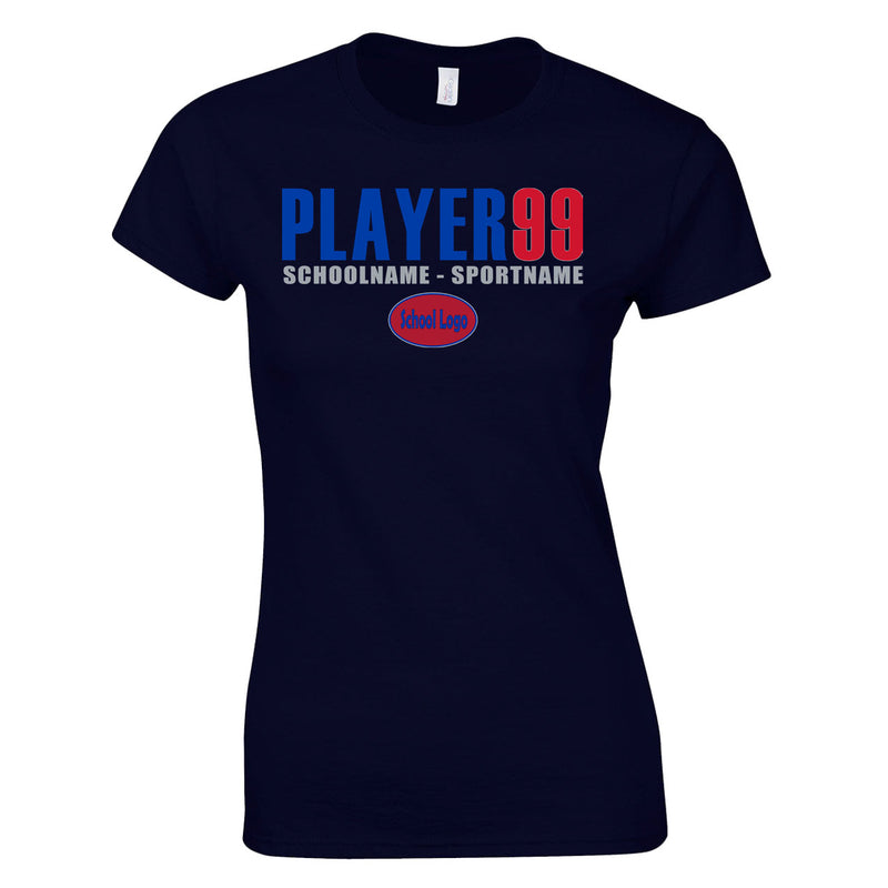 Women's Classic T-Shirt - Navy - Cap Name Number