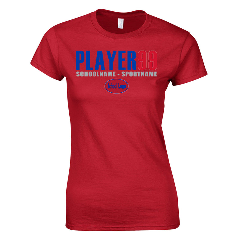 Women's Classic T-Shirt - Red - Cap Name Number