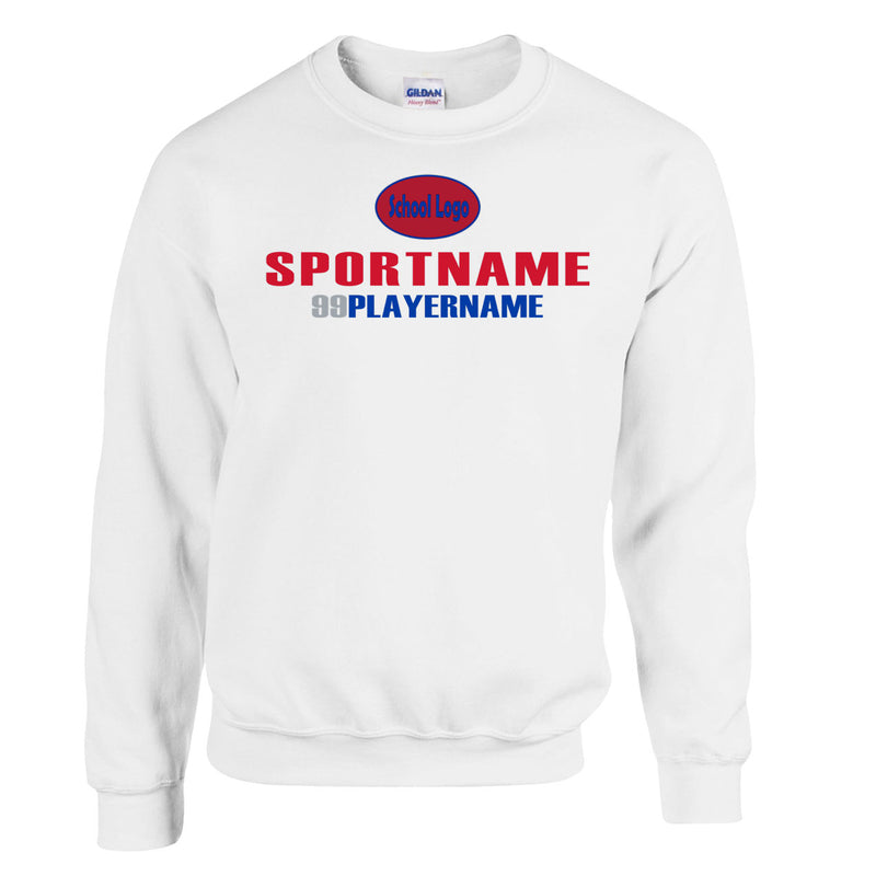 Fleece Crewneck - White - Cap Name Number