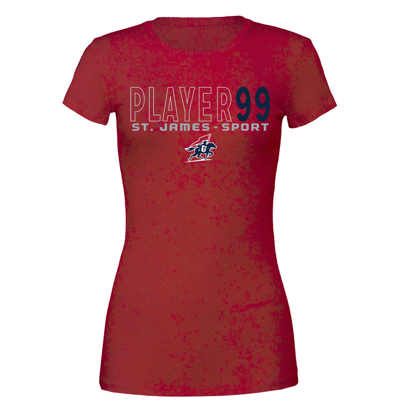 Women's Premium T_Shirt - Cardinal - Cap Name Number