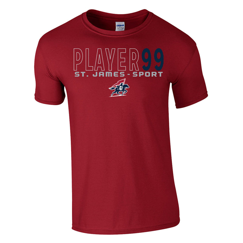 Men's Classic T-Shirt - Cardinal Red - Cap Name Number