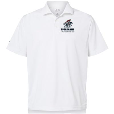 Men's Adidas Polo - White/ Black - Sport Name