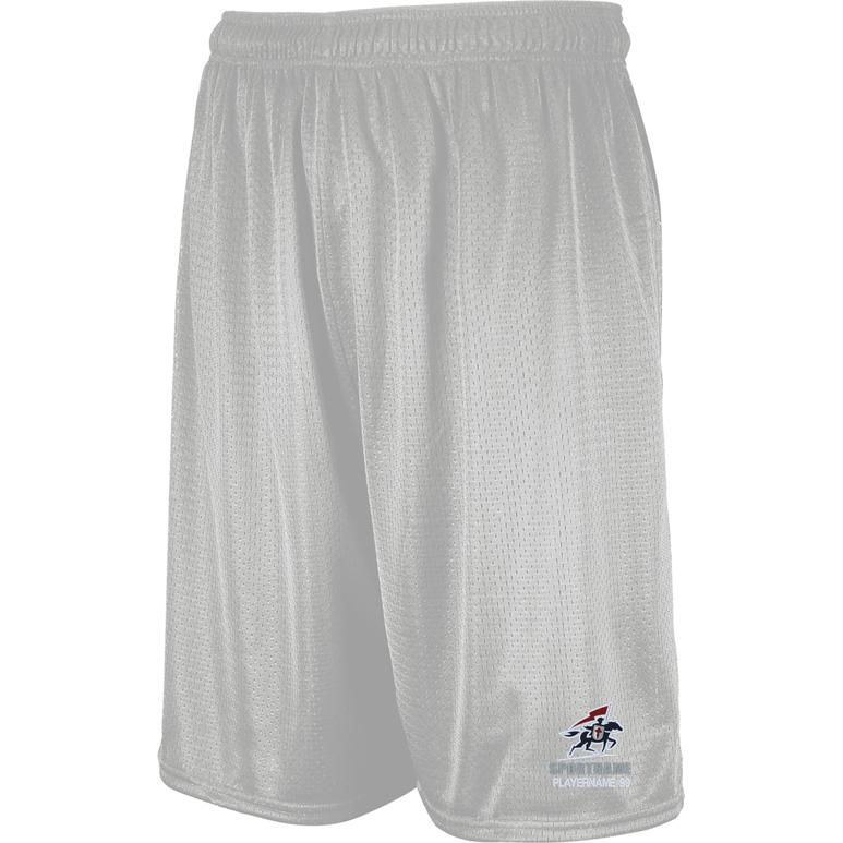 Russell DRI-POWER 9 inch Mesh Shorts - Grid Iron Silver - Sport Name