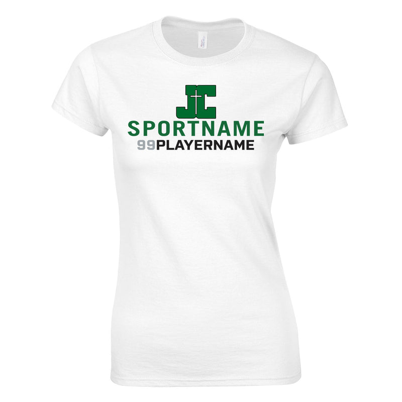 Women's Semi-Fitted Classic T-Shirt  - White - Logo Sport Name