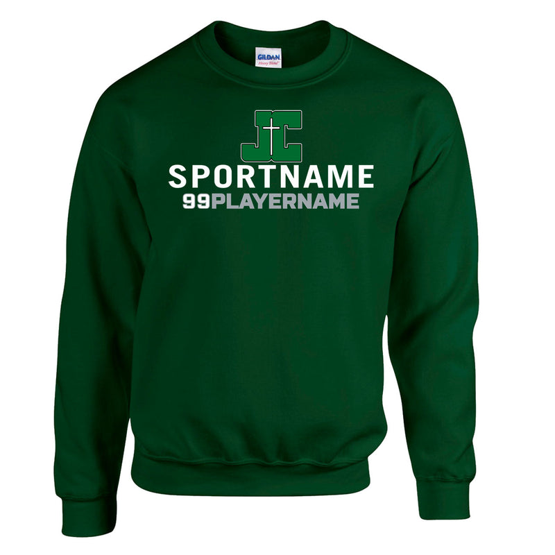 Fleece Crewneck - Forest Green - Logo Sport Name