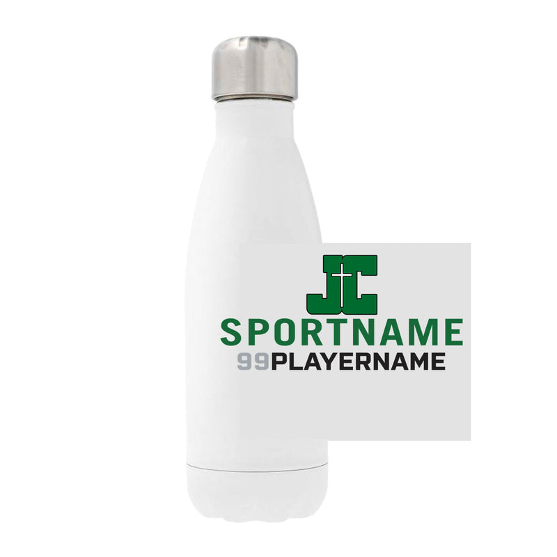 12oz Stainless Steel Water Bottle - White - Logo Sport Name