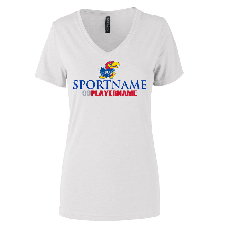 Women's Premium V-Neck T-Shirt - White - Logo Sport Name