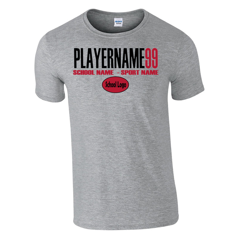 Men's Classic T-Shirt - Sport Grey - Cap Name Number