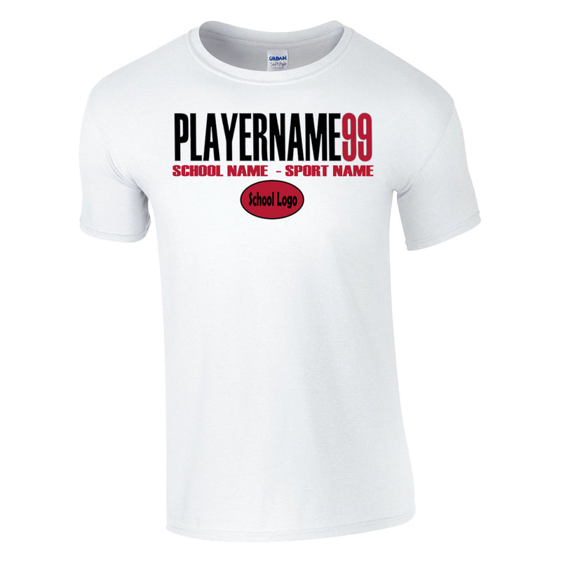 Youth Classic T-Shirt - White - Cap Name Number