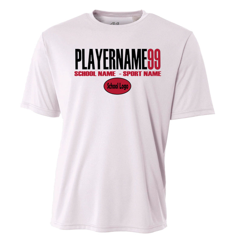 Youth Performance T-Shirt - White - Cap Name Number